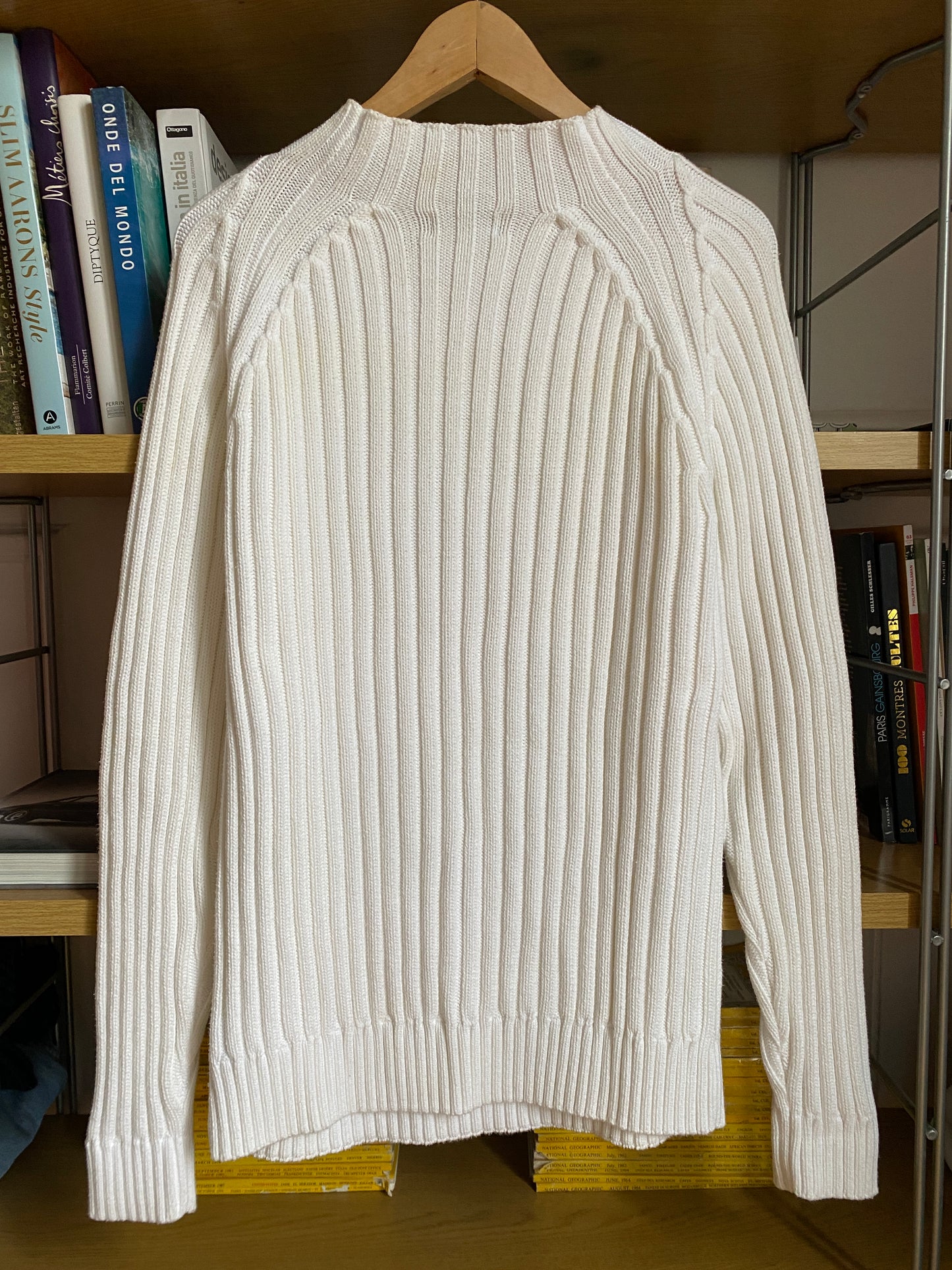 c.2000 White Blue sweater